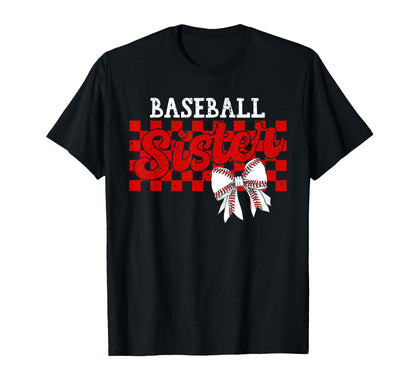 Baseball Sister Coquette Bow Biggest T-Shirt - Graphic Print for Adults - T-Shirt, Sweatshirt, Hoodie