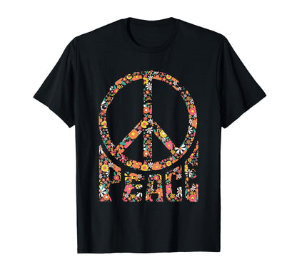 Peace Sign 60S 70S Flower Peace And T-Shirt - Casual Everyday Wear Unisex - T-Shirt, Sweatshirt, Hoodie