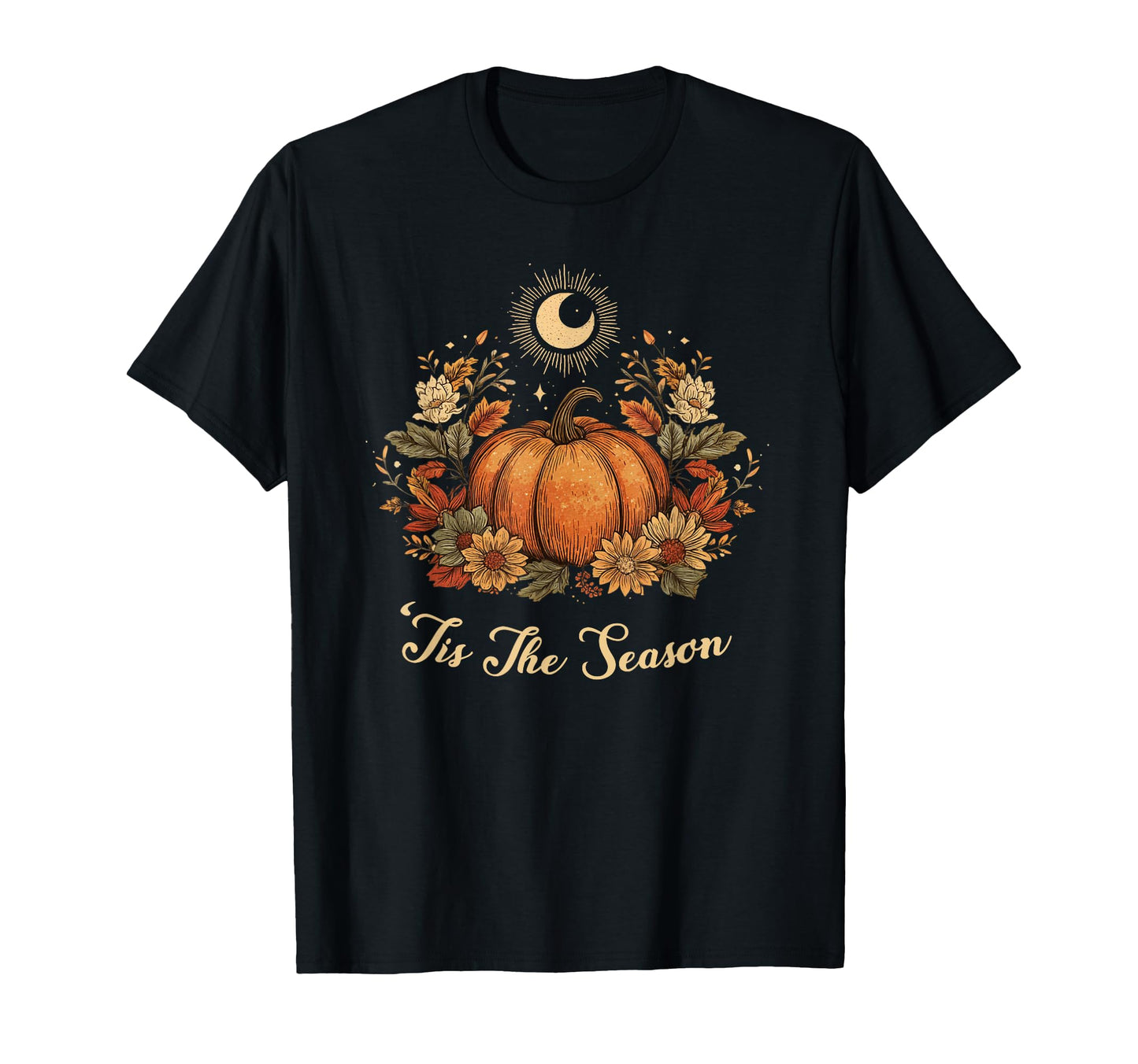 Pumpkin Spice Tis Season Equinox Moon T-Shirt - Casual Everyday Wear Unisex - T-Shirt, Sweatshirt, Hoodie
