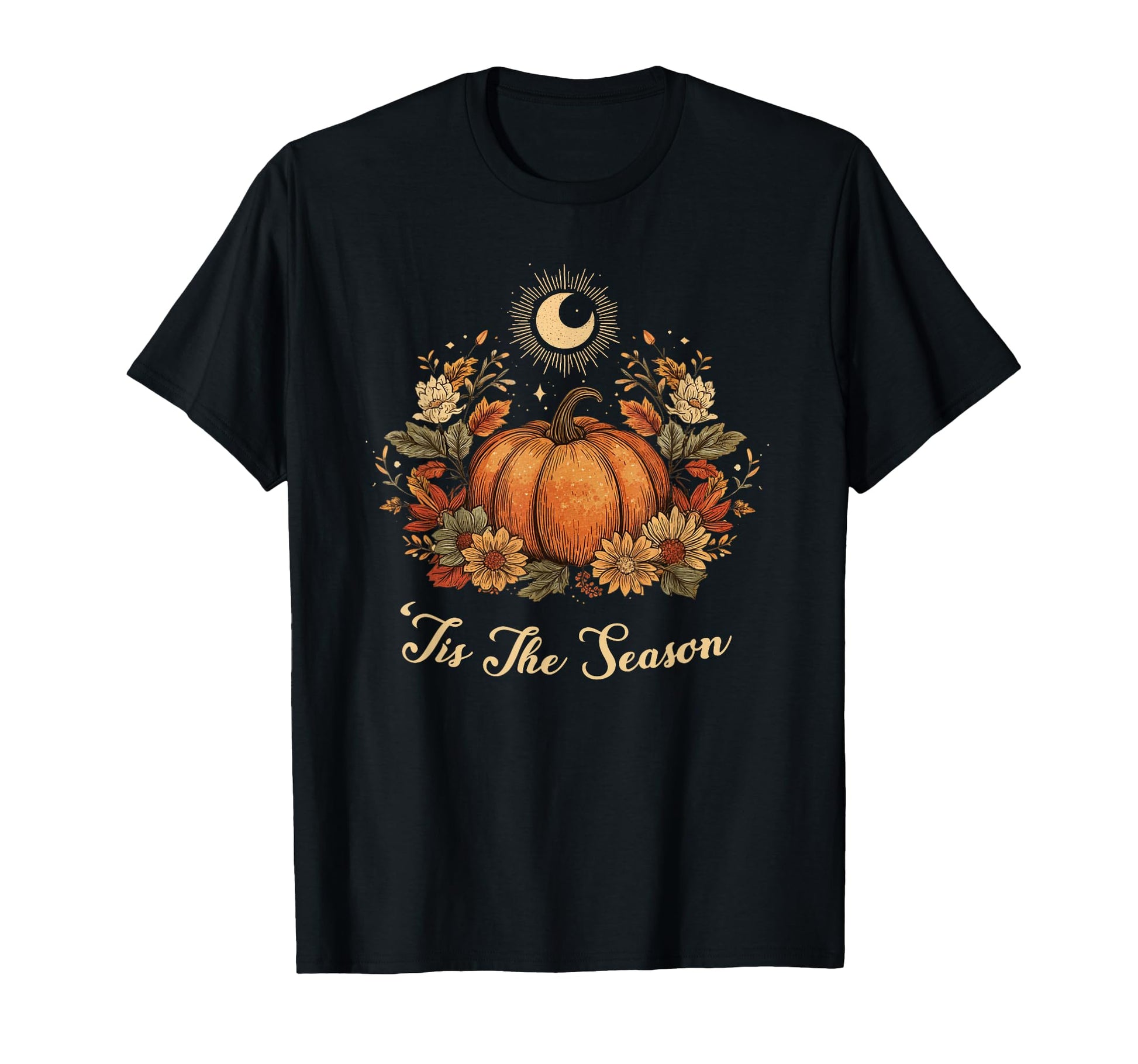 Pumpkin Spice Tis Season Equinox Moon T-Shirt - Casual Everyday Wear Unisex - T-Shirt, Sweatshirt, Hoodie