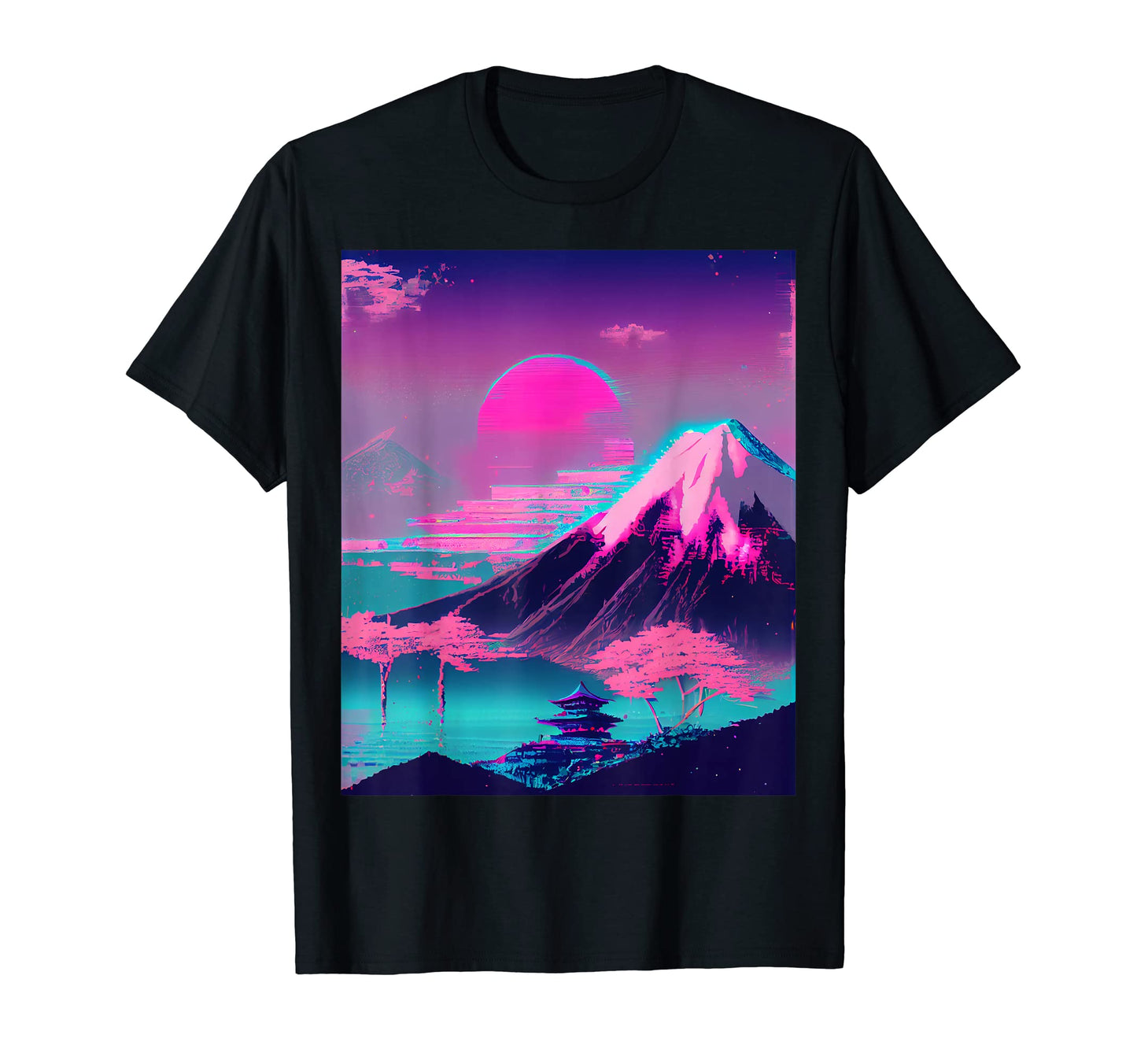 Mount Fuji Vaporwave Aesthetic Pastel T-Shirt - Minimalist Print Unisex - T-Shirt, Sweatshirt, Hoodie