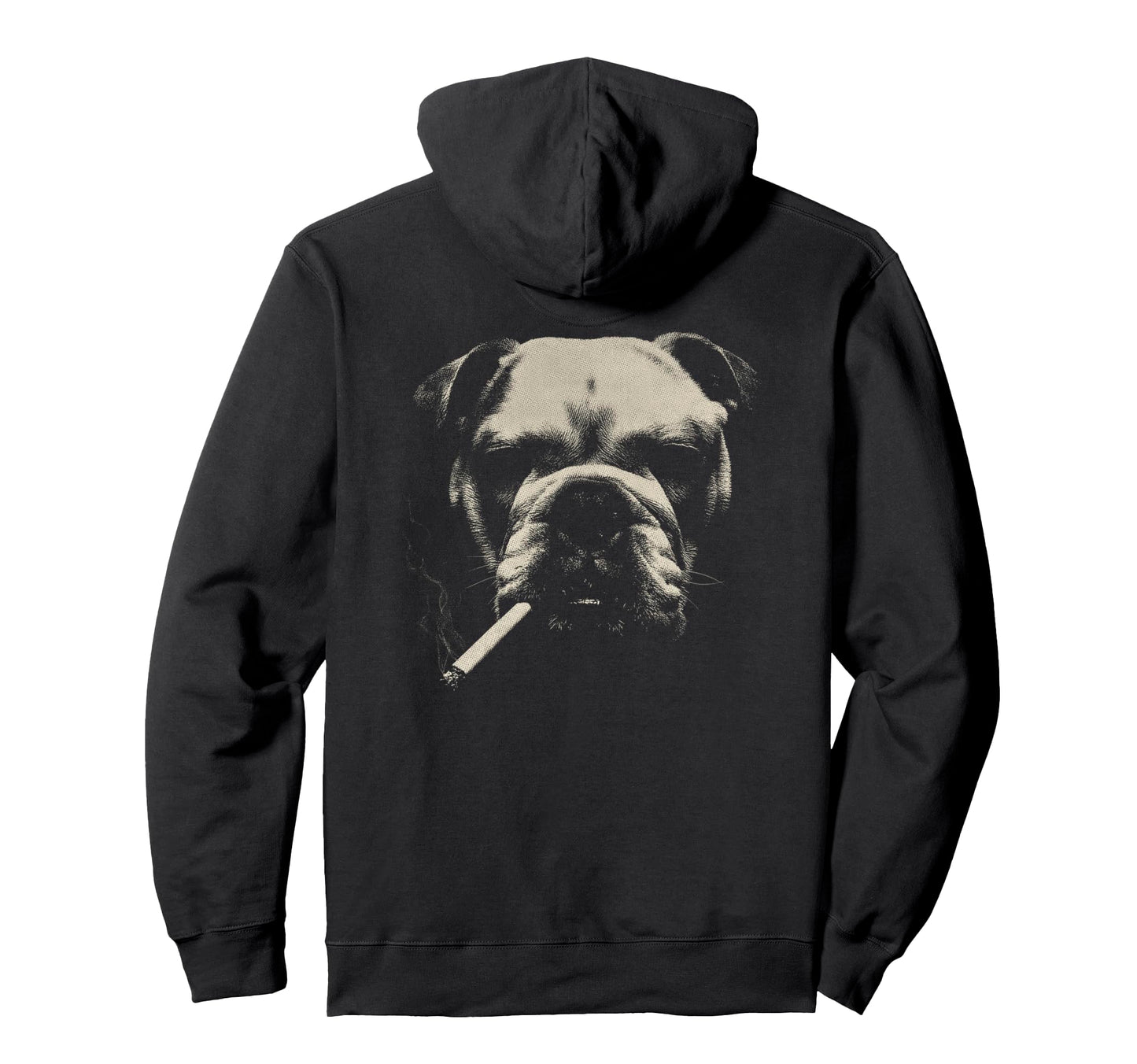 English Bulldog Smoking Cigarette Hoodie - Casual Everyday Wear for Adults - T-Shirt, Sweatshirt, Hoodie
