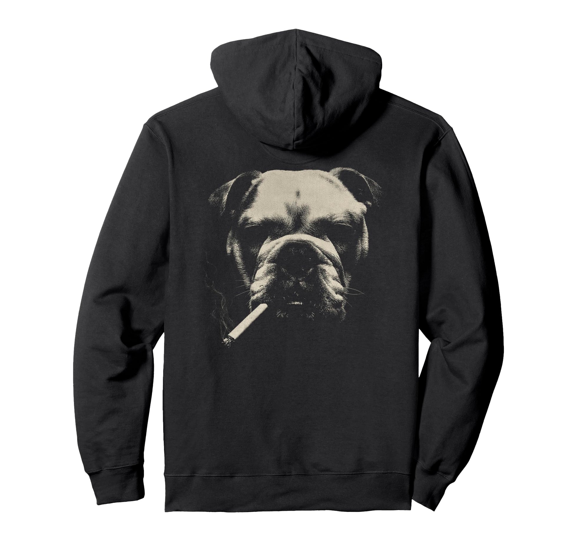 English Bulldog Smoking Cigarette Hoodie - Casual Everyday Wear for Adults - T-Shirt, Sweatshirt, Hoodie