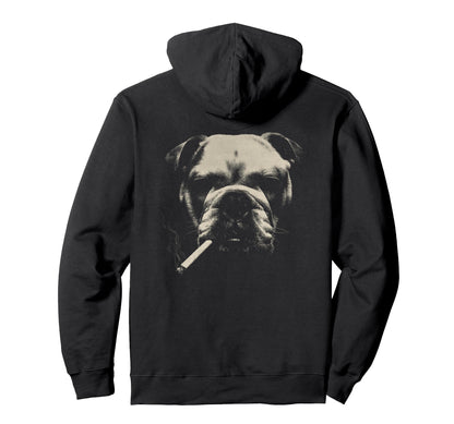 English Bulldog Smoking Cigarette Hoodie - Casual Everyday Wear for Adults - T-Shirt, Sweatshirt, Hoodie