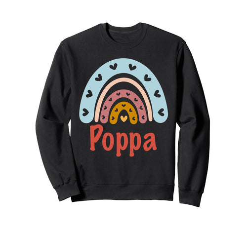 Poppa Birthday Rainbow Boho Poppa Sweatshirt - Aesthetic Graphic Men Women - T-Shirt, Sweatshirt, Hoodie