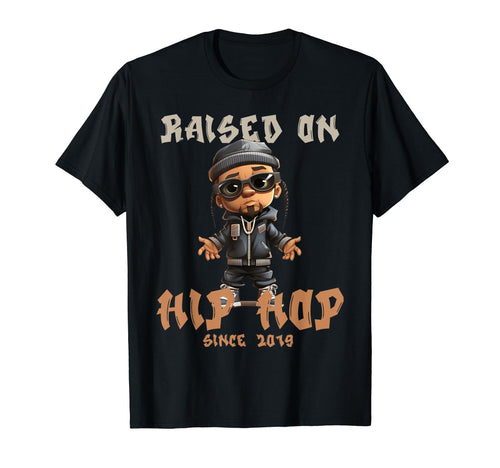 Raised Hip Hop Music Old School T-Shirt - Minimalist Print Men Women - T-Shirt, Sweatshirt, Hoodie