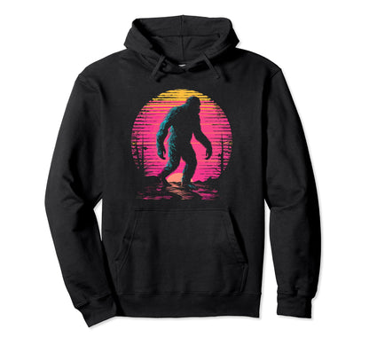 Bigfoot Vaporwave Aesthetic Hoodie - Fun Novelty Design Men Women - T-Shirt, Sweatshirt, Hoodie