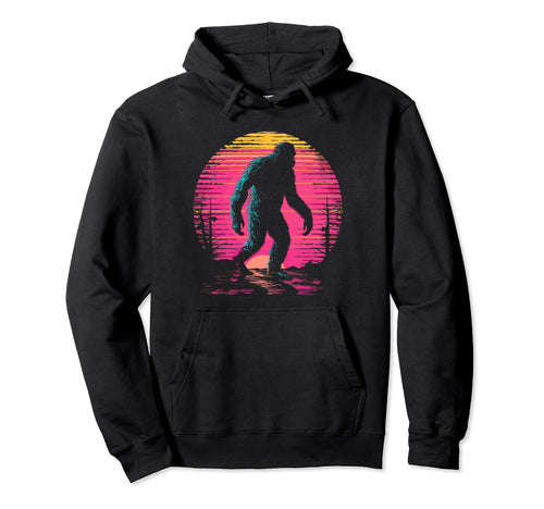 Bigfoot Vaporwave Aesthetic Hoodie - Fun Novelty Design Men Women - T-Shirt, Sweatshirt, Hoodie