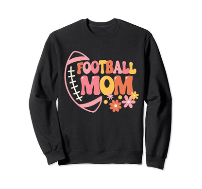 Football Mom Gift Groovy Football Sweatshirt - Casual Everyday Wear Unisex - T-Shirt, Sweatshirt, Hoodie
