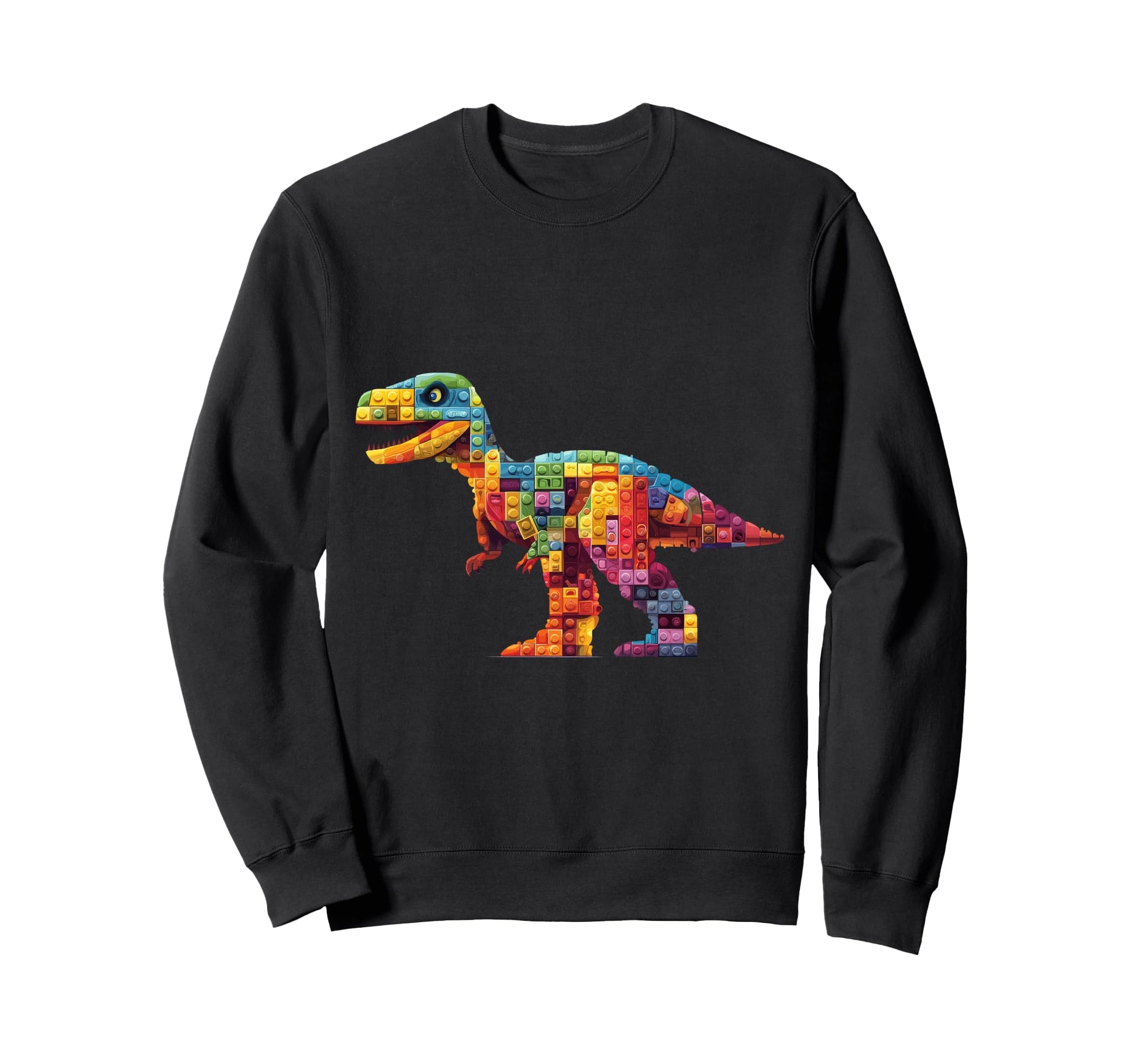 Building Bricks T Rex Dinosaur Sweatshirt - Novelty Apparel for Adults - T-Shirt, Sweatshirt, Hoodie