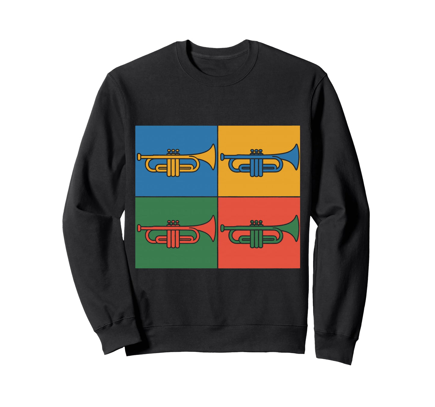 Rainbow Trumpet Player Jazz Band Sweatshirt - Graphic Print for Adults - T-Shirt, Sweatshirt, Hoodie