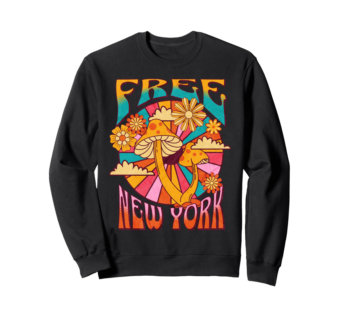 Free New York Protest 70S Boho Sweatshirt - Casual Everyday Wear Unisex - T-Shirt, Sweatshirt, Hoodie