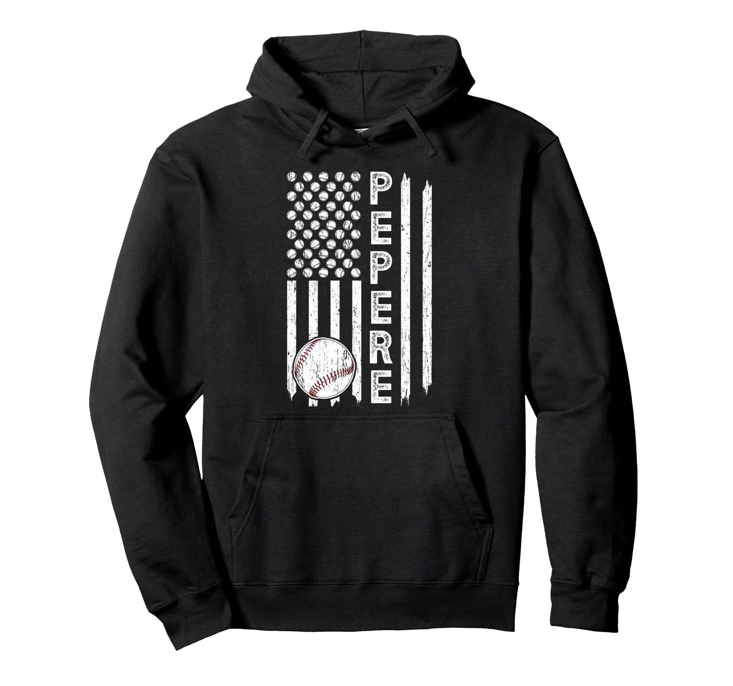 Baseball Pepere Grandpa Us Flag Baseball Hoodie - Unique Graphic Men Women - T-Shirt, Sweatshirt, Hoodie