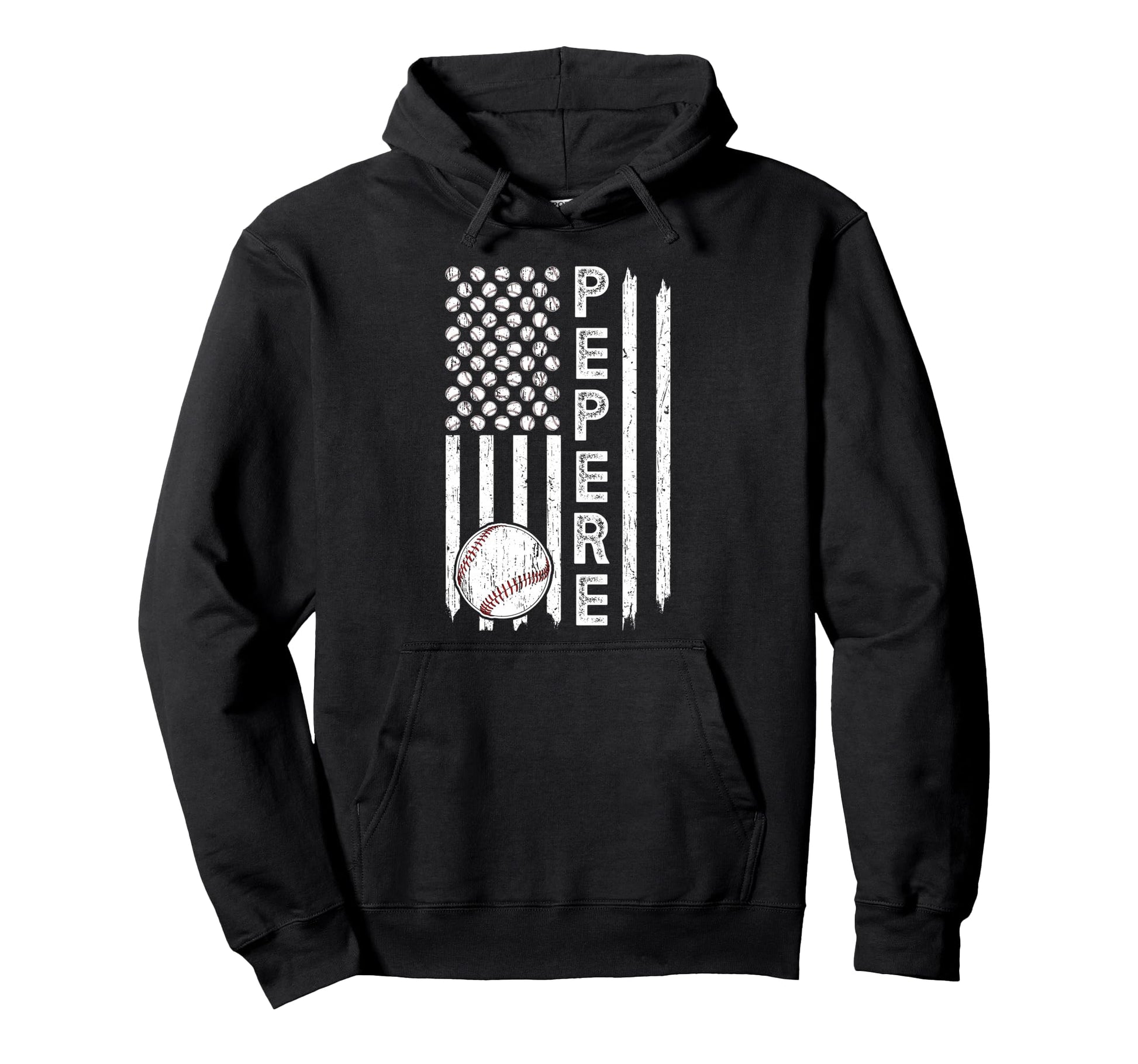 Baseball Pepere Grandpa Us Flag Baseball Hoodie - Unique Graphic Men Women - T-Shirt, Sweatshirt, Hoodie