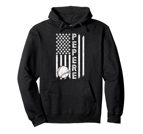 Baseball Pepere Grandpa Us Flag Baseball Hoodie - Unique Graphic Men Women - T-Shirt, Sweatshirt, Hoodie