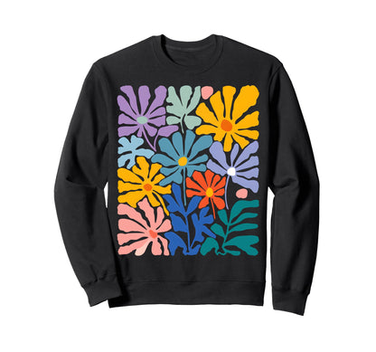 Boho Flower Floral Summer Sweatshirt - Aesthetic Graphic for Adults - T-Shirt, Sweatshirt, Hoodie