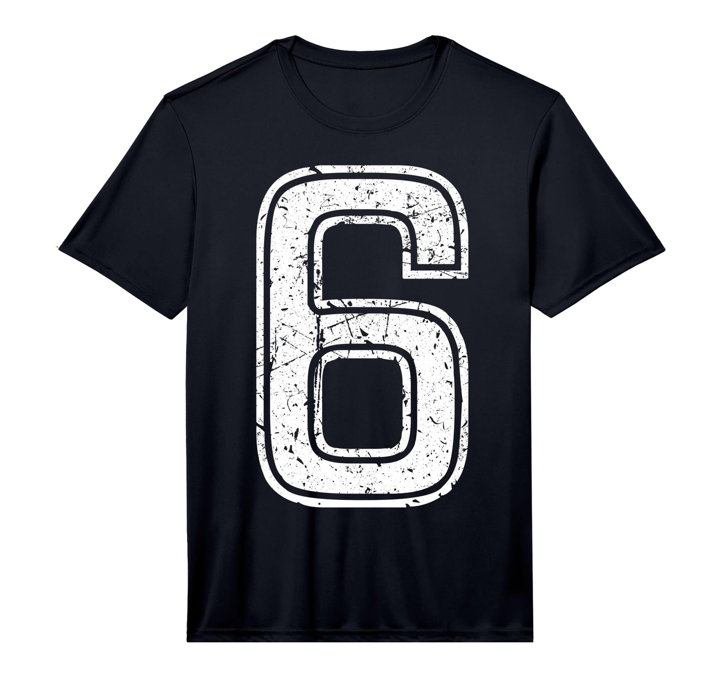 White Sports Team Number 6 Performance T-Shirt - Aesthetic Graphic Unisex - T-Shirt, Sweatshirt, Hoodie