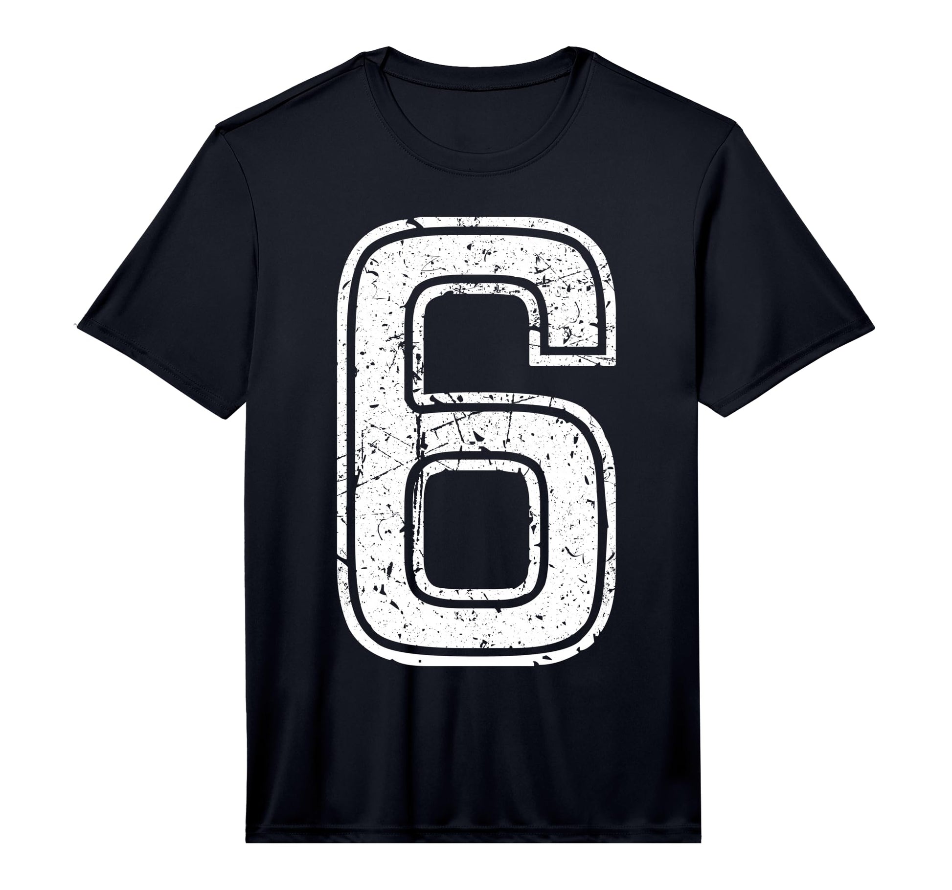 White Sports Team Number 6 Performance T-Shirt - Aesthetic Graphic Unisex - T-Shirt, Sweatshirt, Hoodie