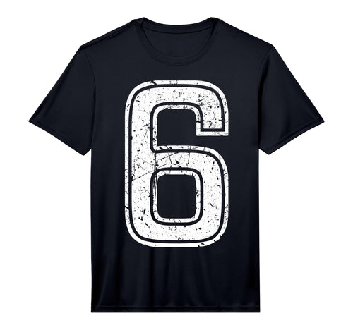 White Sports Team Number 6 Performance T-Shirt - Aesthetic Graphic Unisex - T-Shirt, Sweatshirt, Hoodie