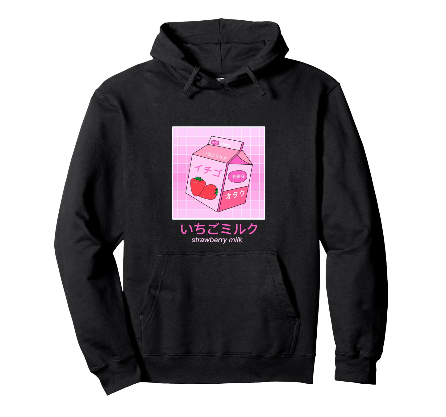 Strawberry Milk Carton 90S Otaku Hoodie - Casual Everyday Wear for Adults - T-Shirt, Sweatshirt, Hoodie