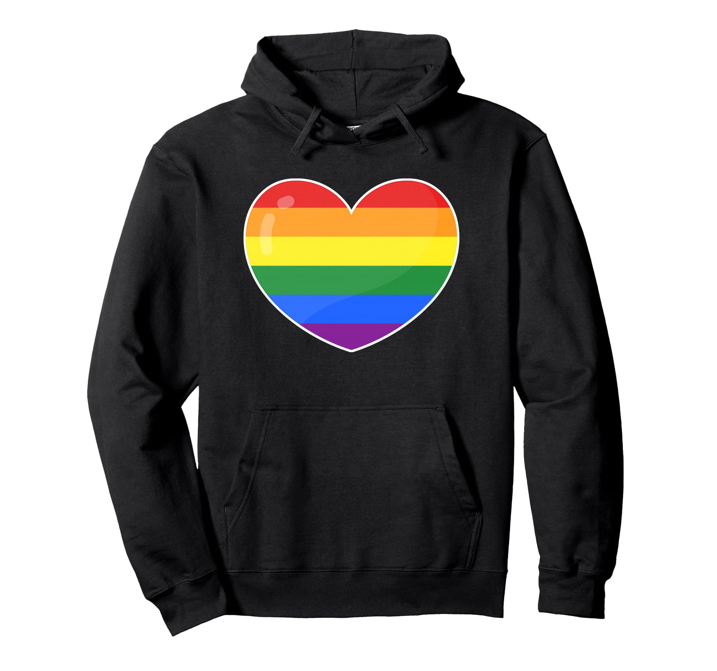Rainbow Pride Flag Heart Art Hoodie - Casual Everyday Wear Unisex - T-Shirt, Sweatshirt, Hoodie