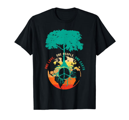 World Peace Tree Love People Earth Day T-Shirt - Unique Graphic for Adults - T-Shirt, Sweatshirt, Hoodie