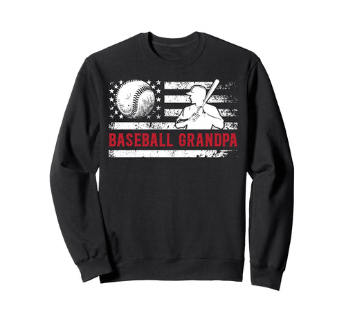 Baseball Grandpa Us Flag Baseball Sweatshirt - Unique Graphic Men Women - T-Shirt, Sweatshirt, Hoodie