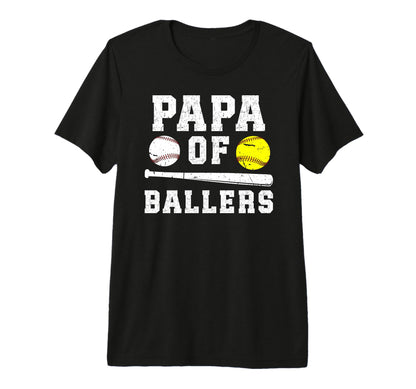 Mens Papa Ballers Proud Baseball T-Shirt - Graphic Print Men Women - T-Shirt, Sweatshirt, Hoodie