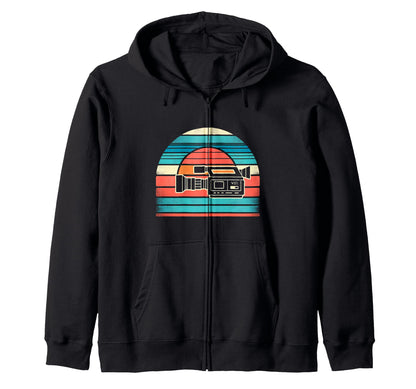 Video Camera Sunset Hoodie - Trendy Graphic for Adults - T-Shirt, Sweatshirt, Hoodie