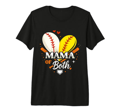 Mama Both Baseball Softball Game Day Mommy T-Shirt - Trendy Graphic Unisex - T-Shirt, Sweatshirt, Hoodie