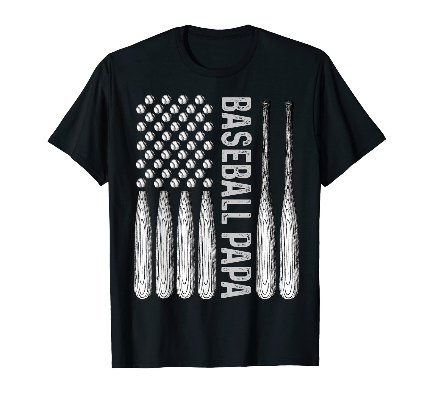 Mens Baseball Papa Usa Flag Coach T-Shirt - Custom Art Print for Adults - T-Shirt, Sweatshirt, Hoodie