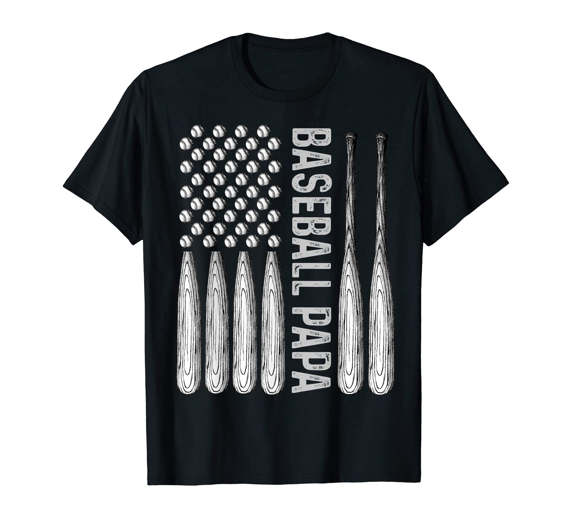 Mens Baseball Papa Usa Flag Coach T-Shirt - Custom Art Print for Adults - T-Shirt, Sweatshirt, Hoodie