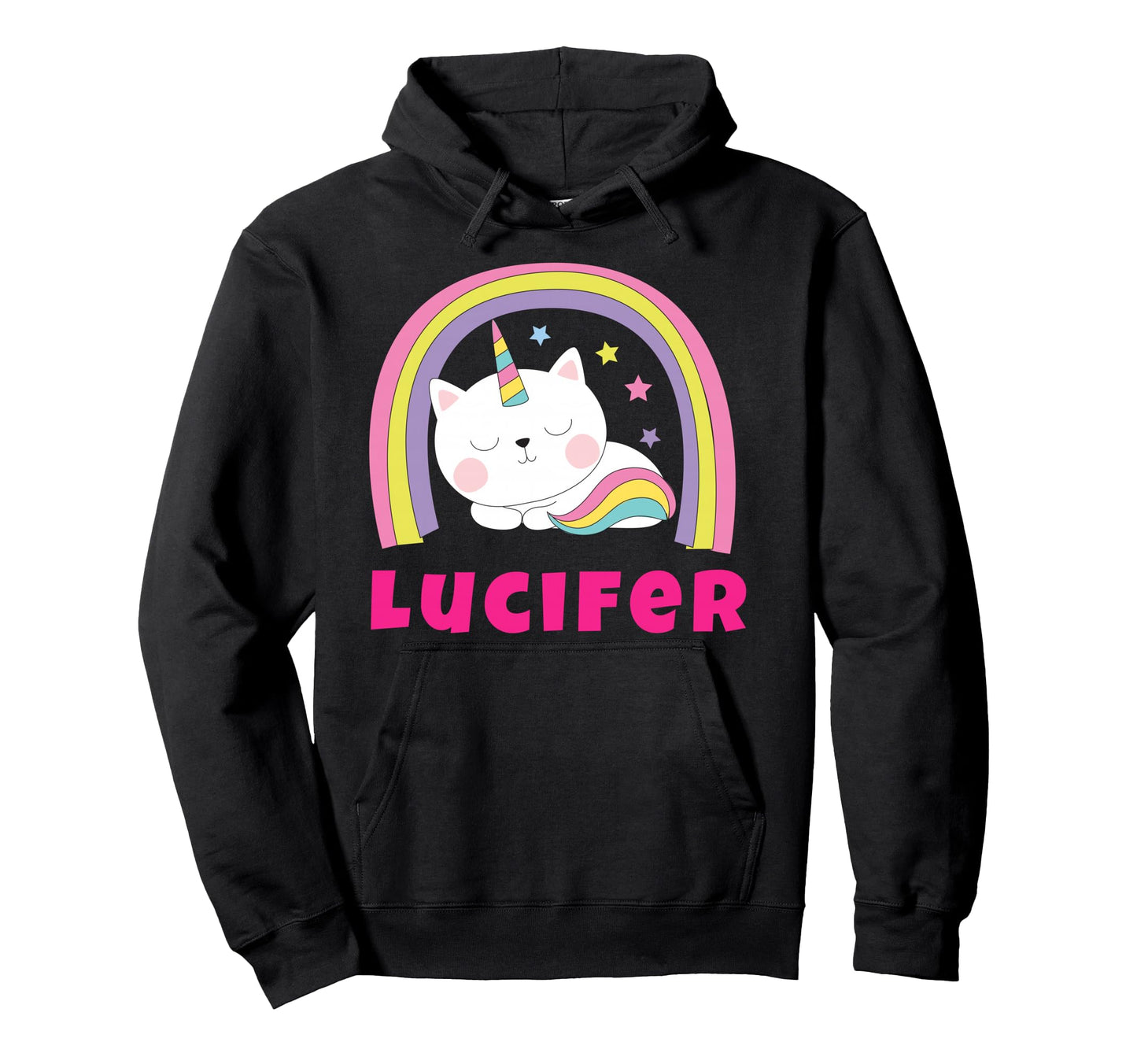 Lucifer Sarcastic Rainbow Funny Unicorn Hoodie - Streetwear Style Unisex - T-Shirt, Sweatshirt, Hoodie