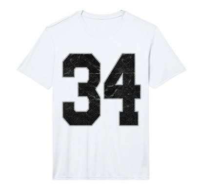 Number 34 Numbered Uniform Sports Team T-Shirt - Trendy Graphic Unisex - T-Shirt, Sweatshirt, Hoodie