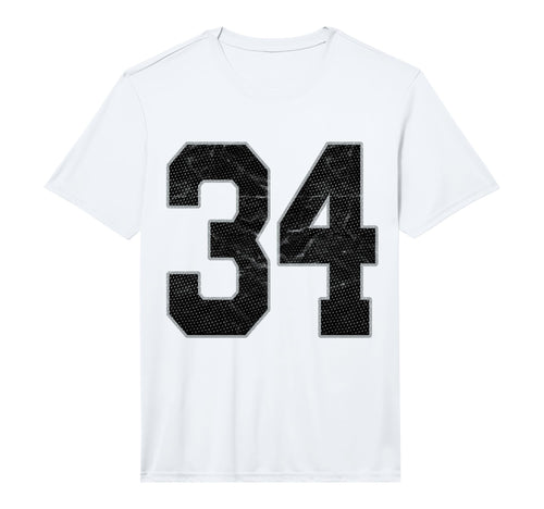 Number 34 Numbered Uniform Sports Team T-Shirt - Trendy Graphic Unisex - T-Shirt, Sweatshirt, Hoodie
