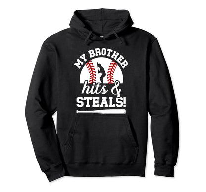 My Brother Funny Baseball Brother Baseball Hoodie - Trendy Graphic Unisex - T-Shirt, Sweatshirt, Hoodie
