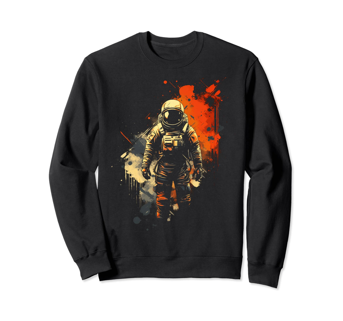 Astronaut Space Distressed 90S Grunge Sweatshirt - Novelty Apparel Unisex - T-Shirt, Sweatshirt, Hoodie