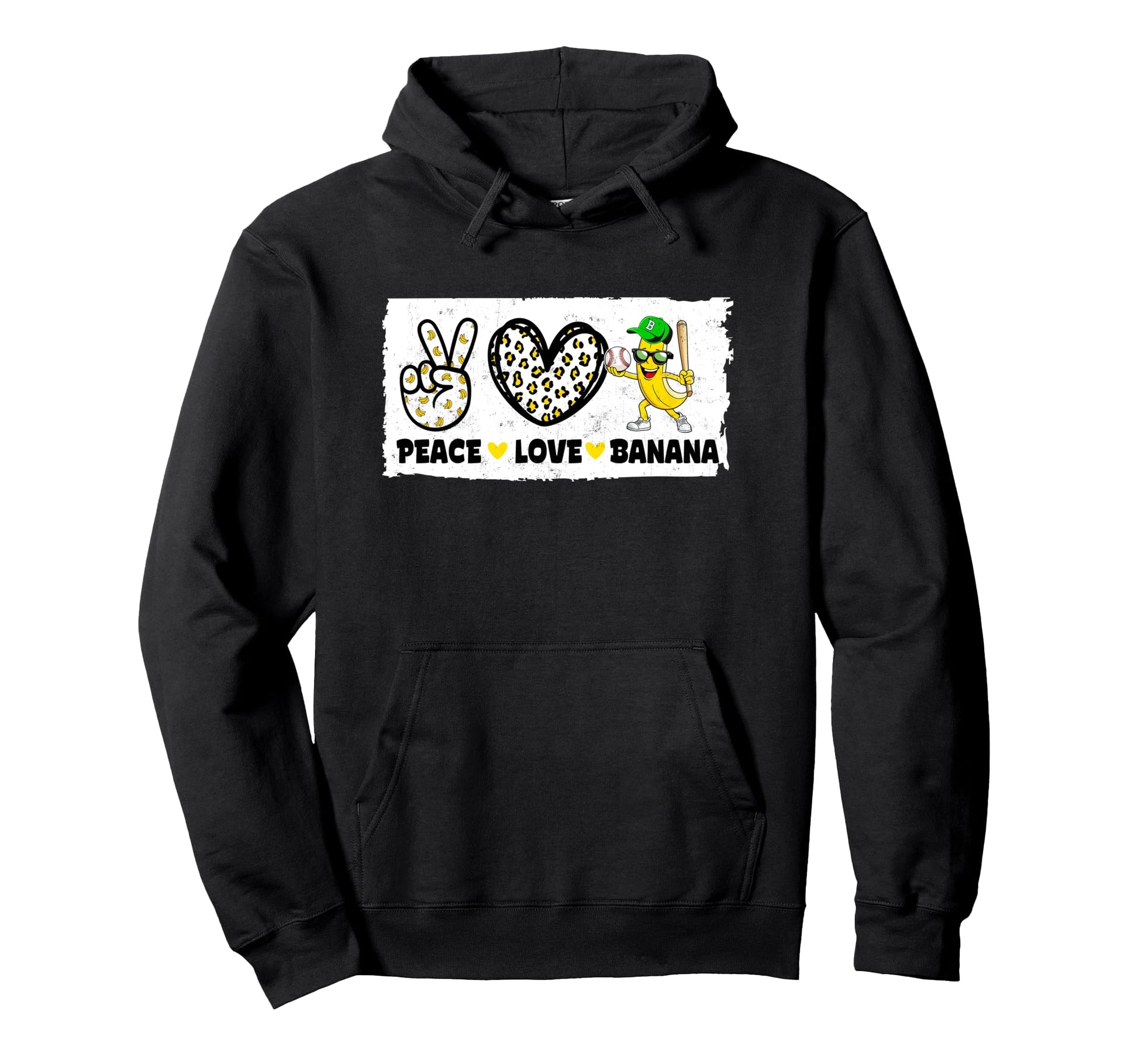 Peace Love Banana Fresh Fruit Lover Hoodie - Streetwear Style Men Women - T-Shirt, Sweatshirt, Hoodie