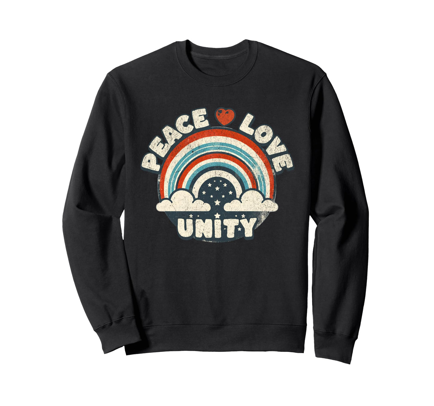 Peace Love Unity Rainbow Sweatshirt - Trendy Graphic for Adults - T-Shirt, Sweatshirt, Hoodie