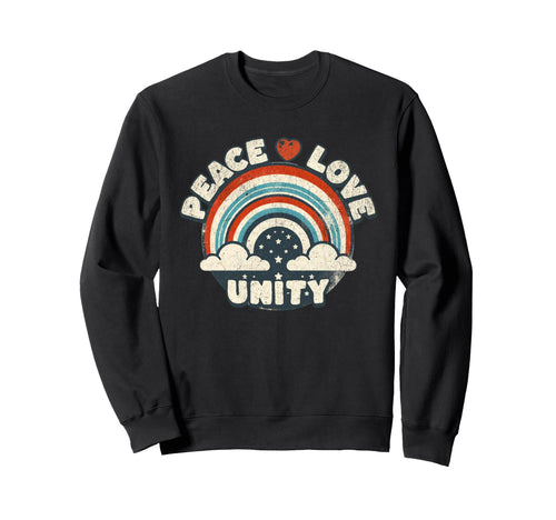 Peace Love Unity Rainbow Sweatshirt - Trendy Graphic for Adults - T-Shirt, Sweatshirt, Hoodie