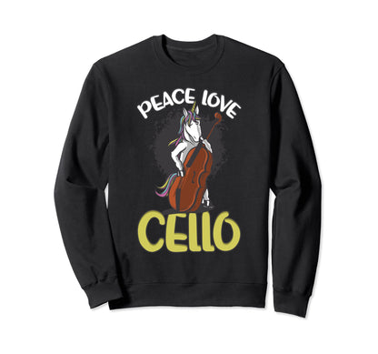 Peace Love Cello Cello Sweatshirt - Streetwear Style for Adults - T-Shirt, Sweatshirt, Hoodie