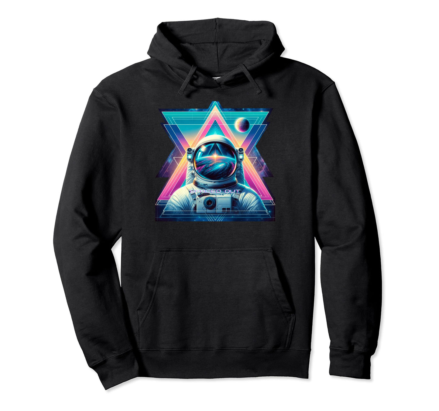 Astronaut Spaced Out Vaporwave Eclipse Hoodie - Minimalist Print Unisex - T-Shirt, Sweatshirt, Hoodie