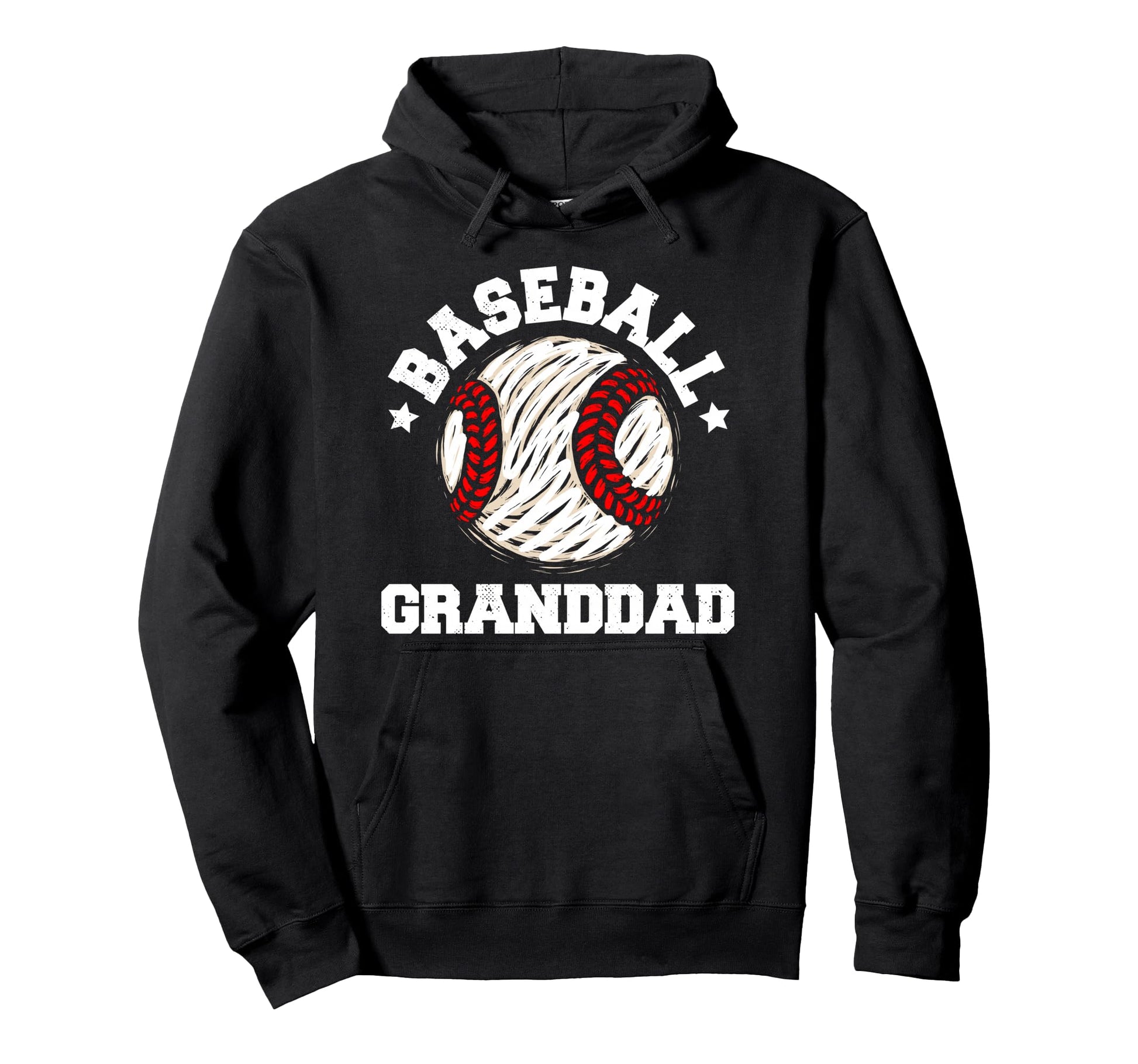 Baseball Granddad Distressed Funny Hoodie - Minimalist Print for Adults - T-Shirt, Sweatshirt, Hoodie