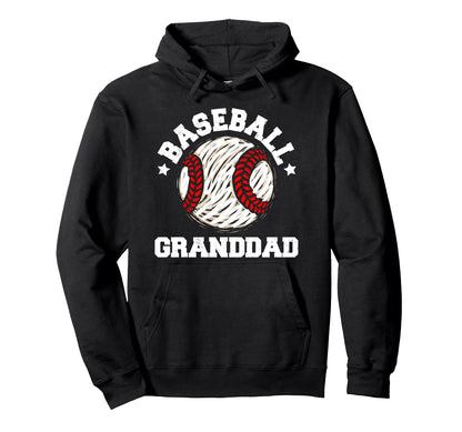 Baseball Granddad Distressed Funny Hoodie - Minimalist Print for Adults - T-Shirt, Sweatshirt, Hoodie