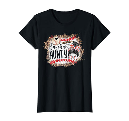 Baseball Aunty Messy Bun Baseball Lover Aunt T-Shirt - Graphic Print Unisex - T-Shirt, Sweatshirt, Hoodie