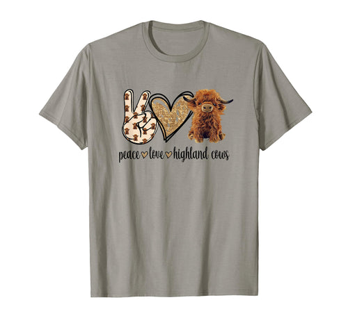Womens Peace Love Heifer Scottish T-Shirt - Aesthetic Graphic for Adults - T-Shirt, Sweatshirt, Hoodie