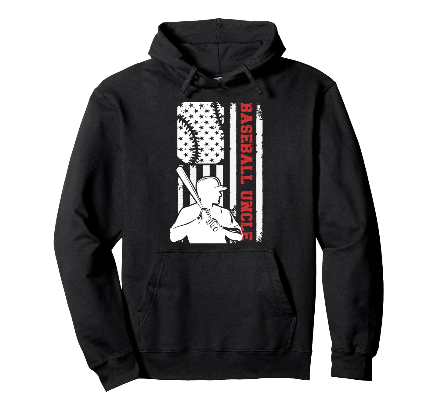 Baseball Uncle Us Flag Uncle Baseball Hoodie - Minimalist Print Men Women - T-Shirt, Sweatshirt, Hoodie