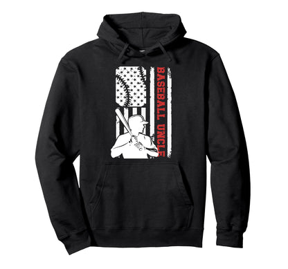 Baseball Uncle Us Flag Uncle Baseball Hoodie - Minimalist Print Men Women - T-Shirt, Sweatshirt, Hoodie