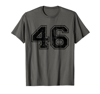 Number 46 Varsity Distressed Sport T-Shirt - Trendy Graphic for Adults - T-Shirt, Sweatshirt, Hoodie