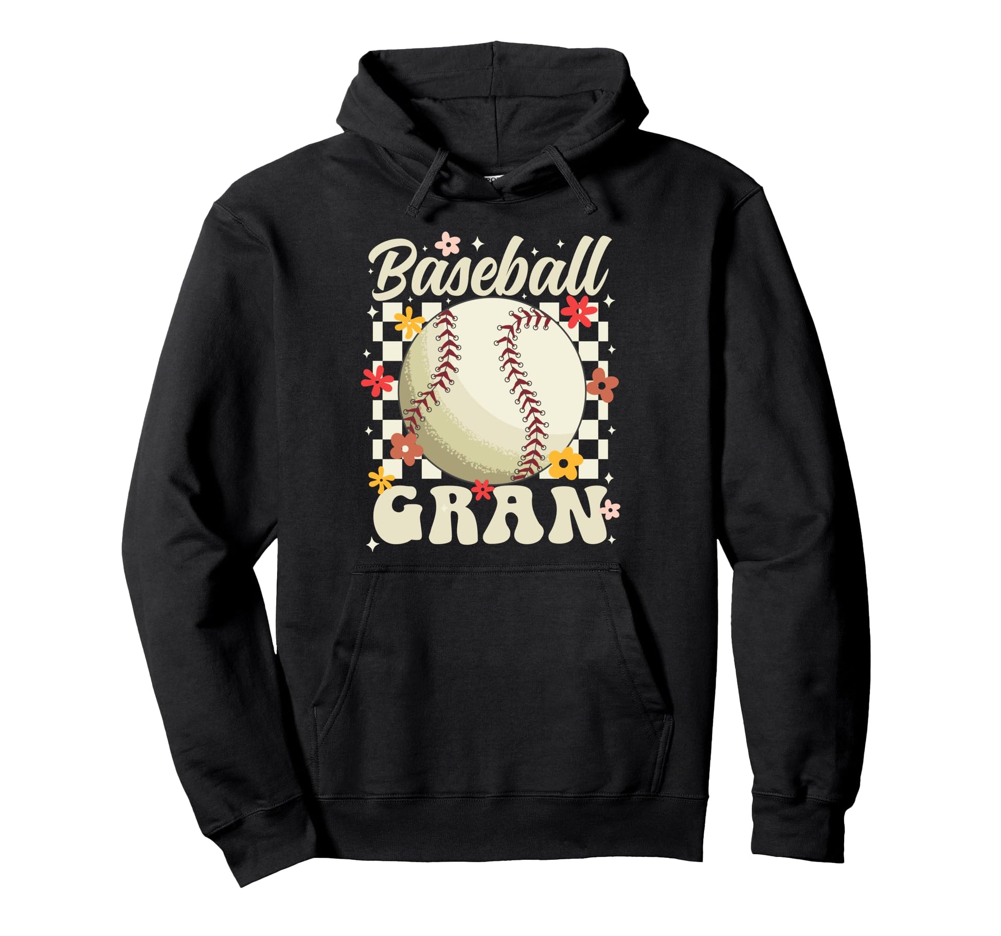 Baseball Gran Groovy Gran Baseball Player Hoodie - Minimalist Print Unisex - T-Shirt, Sweatshirt, Hoodie